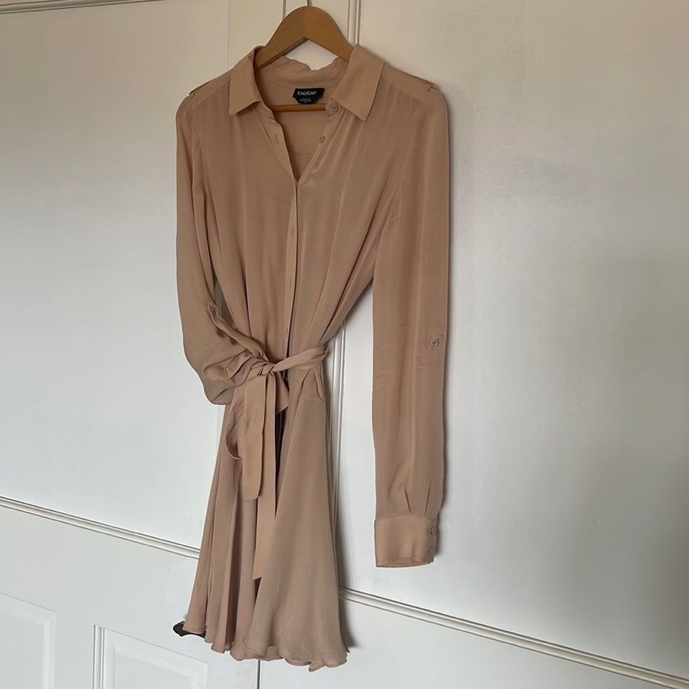 Bebe blush color dress with slip.